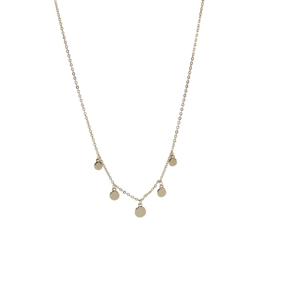 Gold Disc Charm Necklace